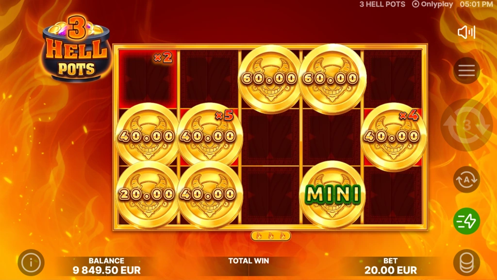 3 Hell Pots - Multiplier Coin Feature